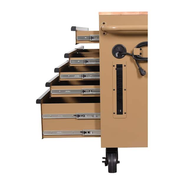 BRUNT レンジャー WOOD MAN FIS +ケースTANカラーフルセット Husky Standard Duty 46 in. W x 18 in. D 9-Drawer Gloss Tan Mobile