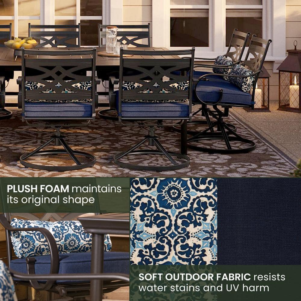 Montclair Navy Blue 11-Piece Steel Outdoor Dining Set