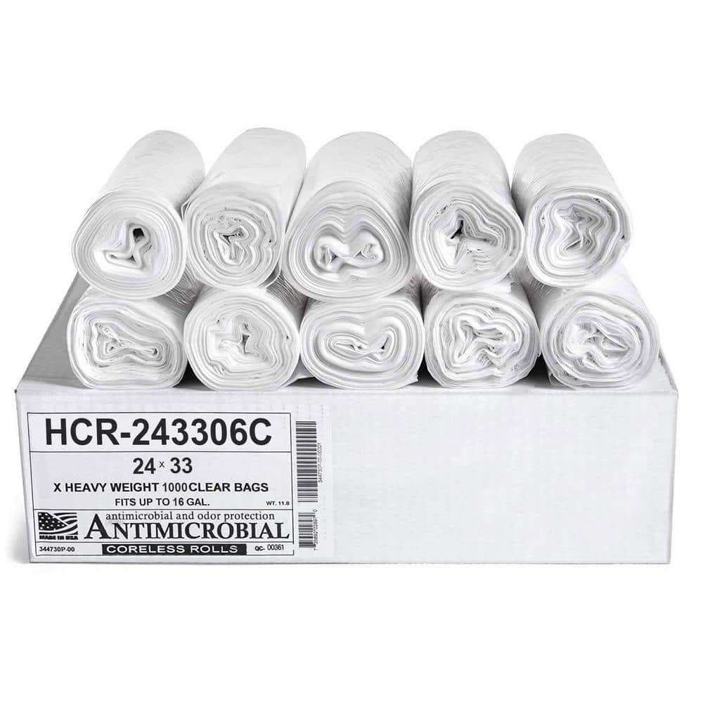 12 Gallon to 16 Gallon Clear High Density Trash Bag (1000-Count)