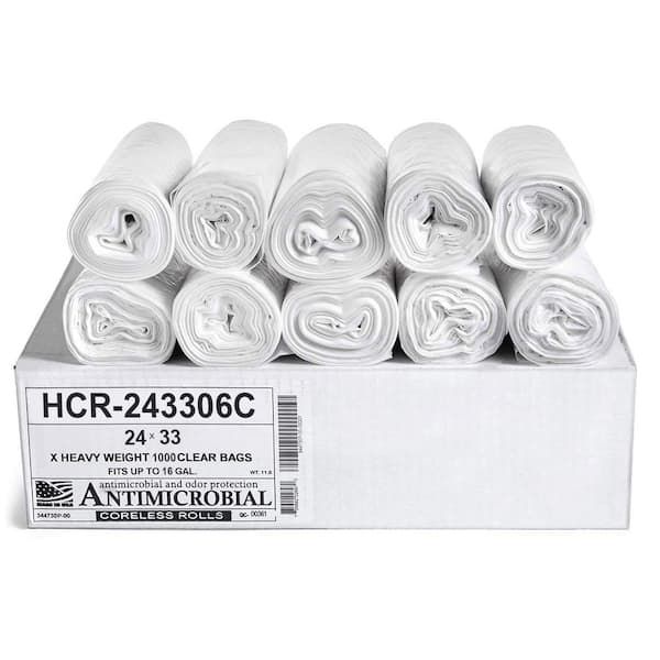12 Gallon to 16 Gallon Clear High Density Trash Bag (1000-Count)