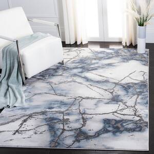 Craft Gray/Blue 2 ft. x 4 ft. Distressed Abstract Area Rug