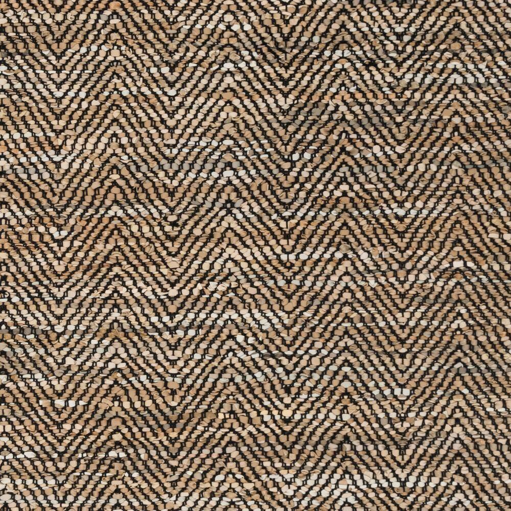 Handmade Beige and Black Cowhide 6' Square Area Rug