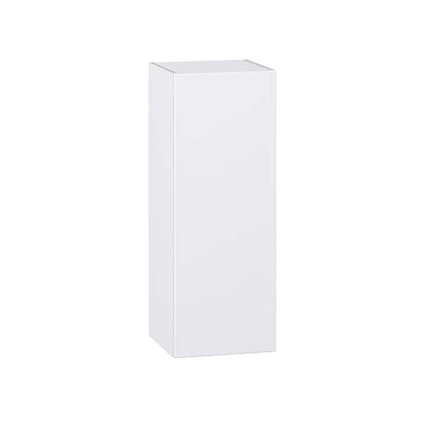 J COLLECTION Timberline 15 in. W x 14 in. D x 40 in. H Assembled Slab Wall Kitchen Cabinet in Bright White