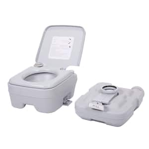 Gray Non- Electric Portable Toilet, 2.6 Gallon Flushable Waterless Toilet, Travel Toilet for Camping Outdoor