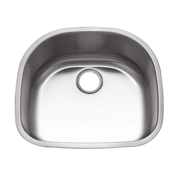 HOUZER Houzer Eston 24 in. Stainless Steel Undermount Single D Bowl Kitchen Sink - STS-1400-1