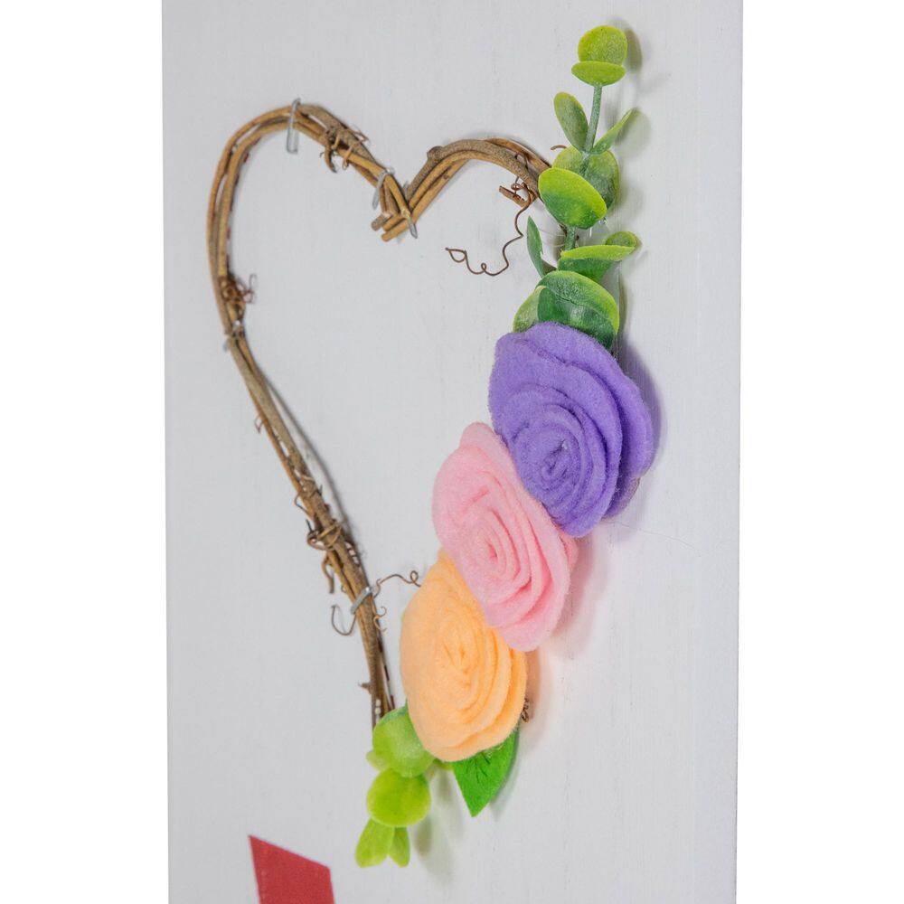 Love Lives Here White Wooden Valentine's Day Porch Sign