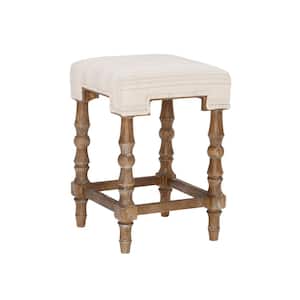 Rosa Rustic Brown Backless Counter Stool with Geometric Shaped Seats