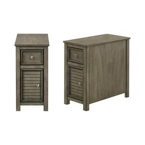 New Classic Furniture Samson 12 in. Gray Rectangle Wood End Table with 1 Drawer (Set of 2)