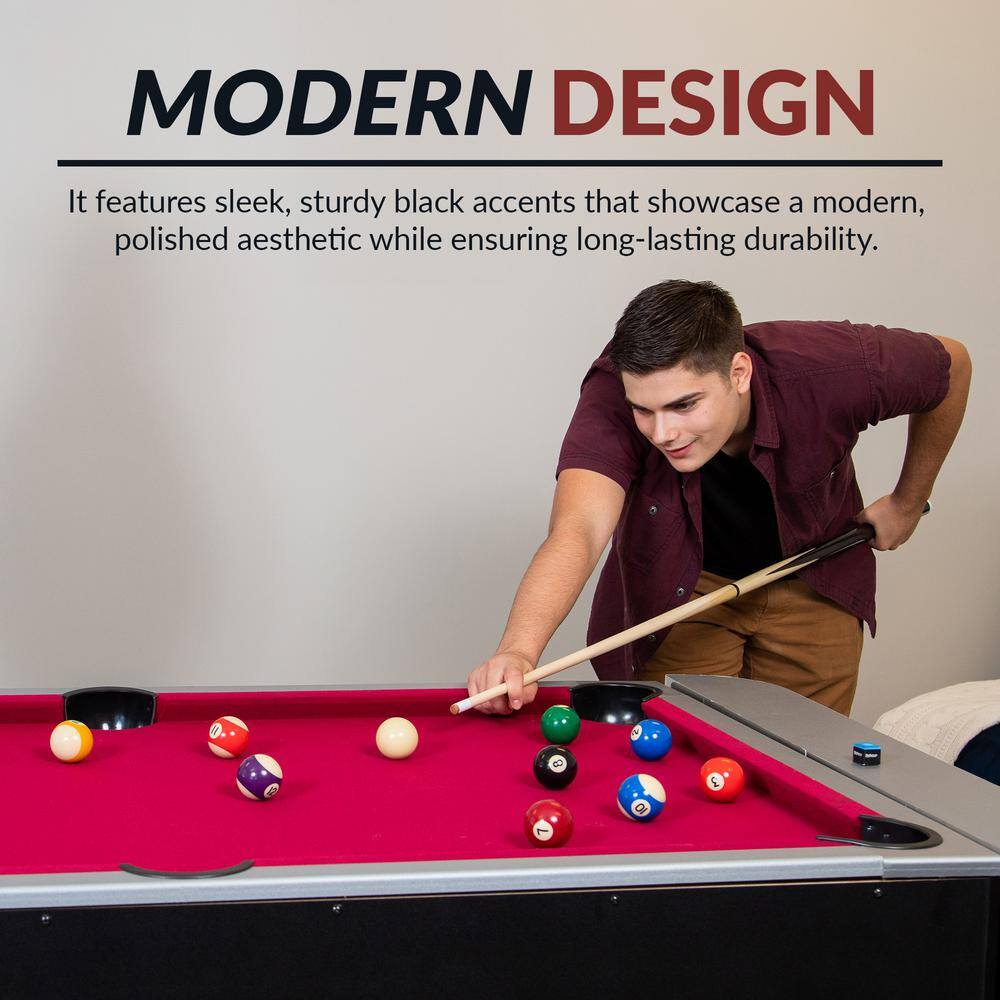 Triple Threat 6-ft 3-in-1 Multi Game Table with Billiards, Air Hockey, and Table Tennis