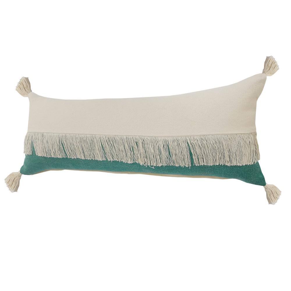 Eggplant Purple Cotton Color Block Throw Pillow - 14" x 36"