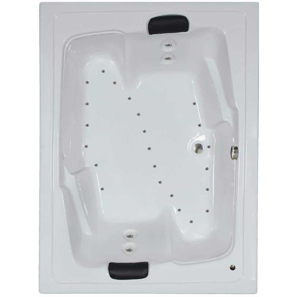 Comfortflo 72 in. Acrylic Reversible Drain Rectangular Alcove Air Bath ...