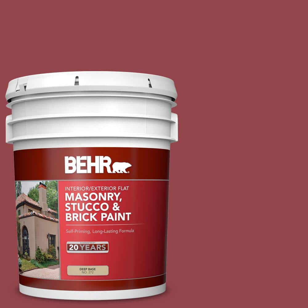 5 gal. #M140-6 Circus Red Flat Interior/Exterior Masonry, Stucco and Brick 