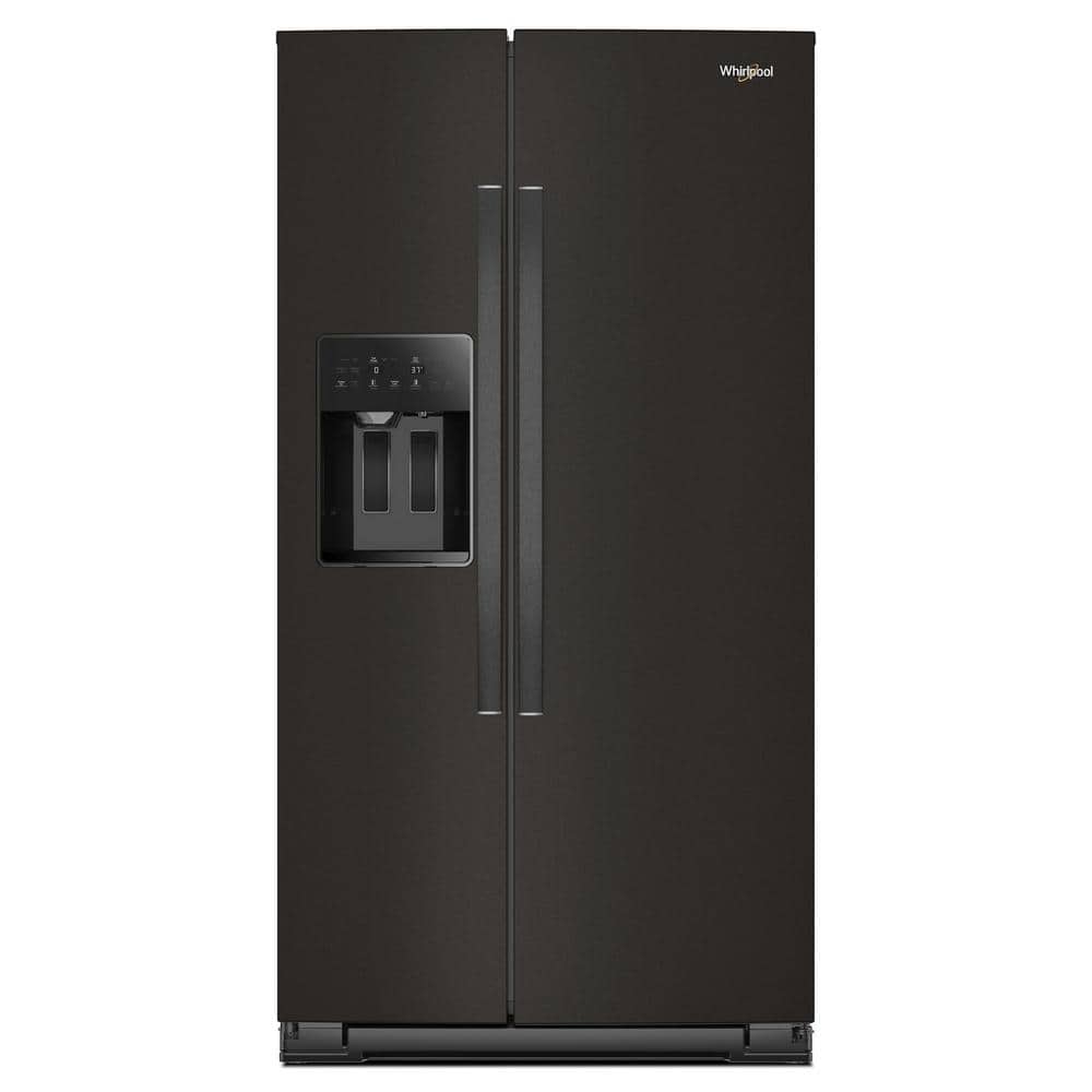 36 in. 28.70 cu. ft. Full-Depth Freestanding Side-by-Side Refrigerator in Black Stainless Finish with TruCool System