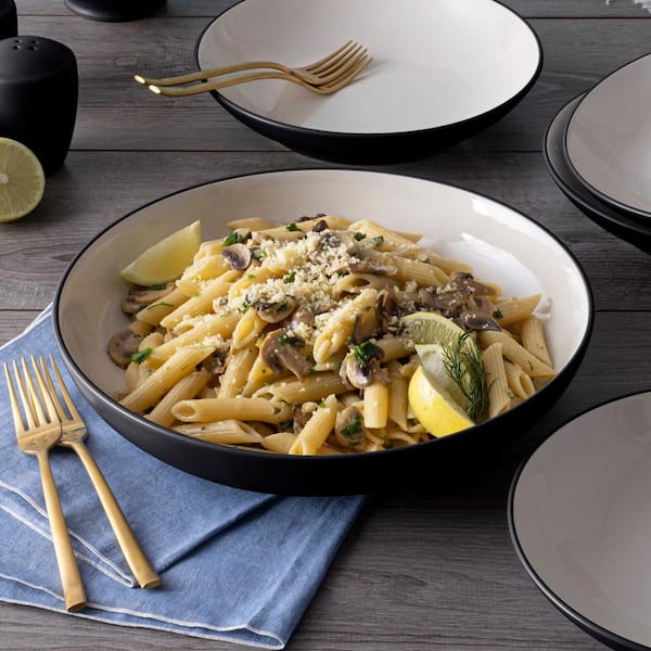 Colorwave Graphite 10.75 in., 89.5 oz. (Black) Stoneware Pasta Serving Bowl