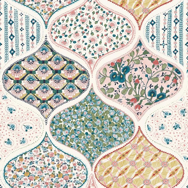 Warm Multi Pippa Peel and Stick Wallpaper