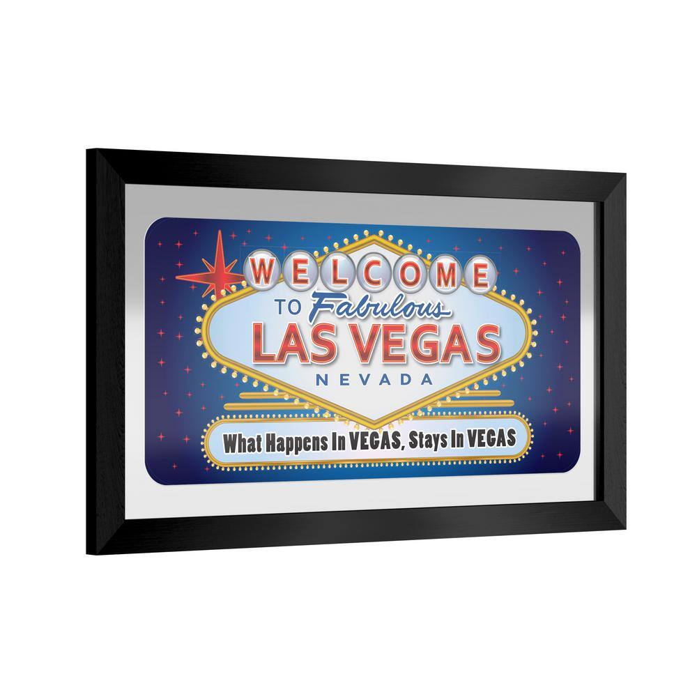 Las Vegas 26 in. W x 15 in. H Wood Black Framed Mirror LV1500HD The