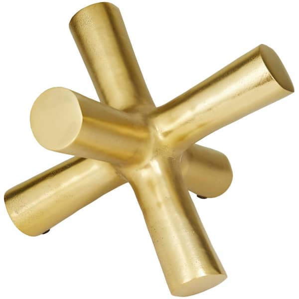 Litton Lane 11 in. x 9 in. Gold Aluminum Jack Abstract Sculpture