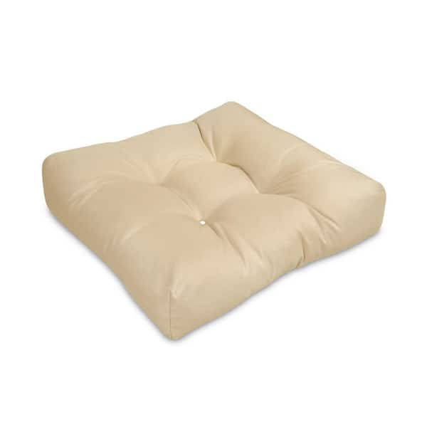 Classic Accessories 21 in. W x 19 in. D x 22.5 in. H Square Seat Back Patio Chair Cushion in Soft Beige, Stripe