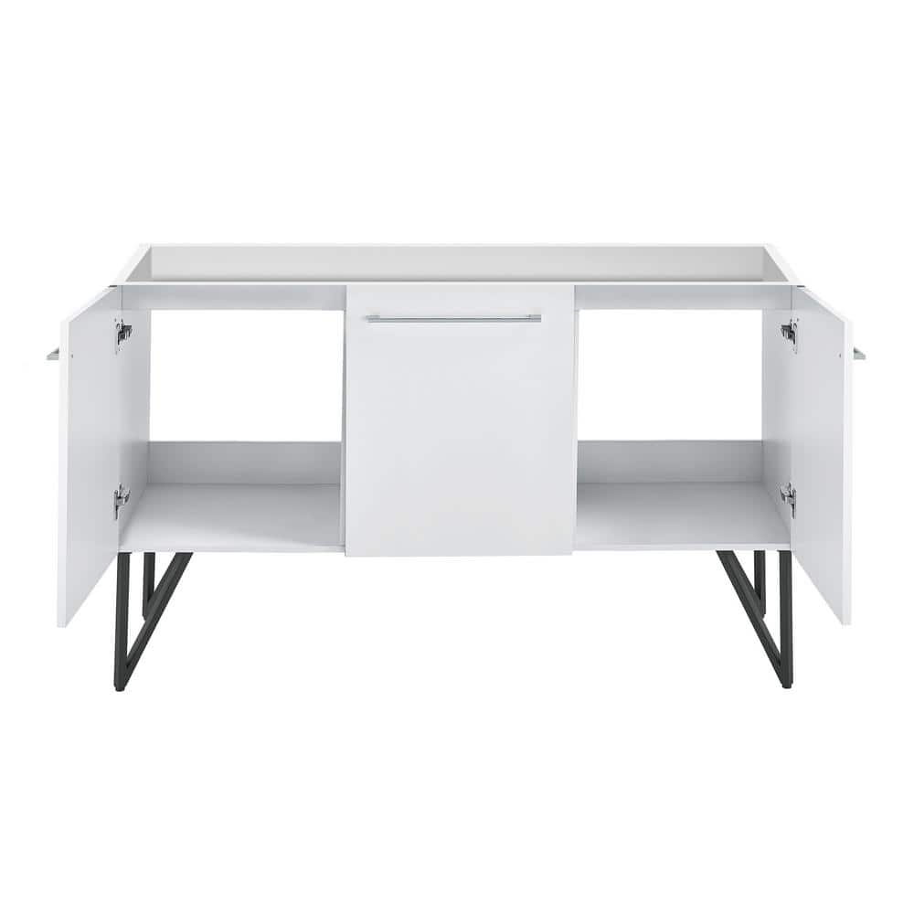 Annecy 60" Glossy White Freestanding Bathroom Vanity Base