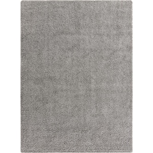 Solid Shag Cloud Gray 9 ft. x 12 ft. Area Rug