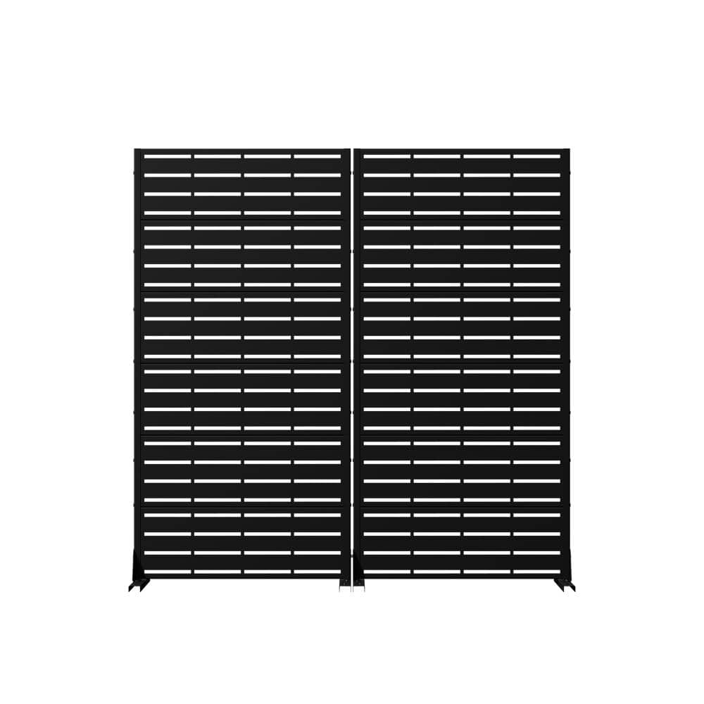 "72"" H x 35"" W Black Metal Outdoor Privacy Screen, Patio & Balcony Room Divider (Set of 2)" price history on PriceWatchPro
