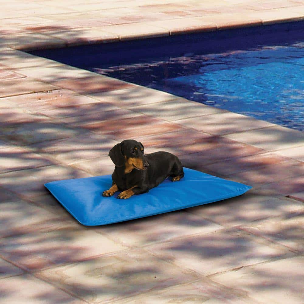Small Blue Nylon Outdoor Cooling Dog Bed