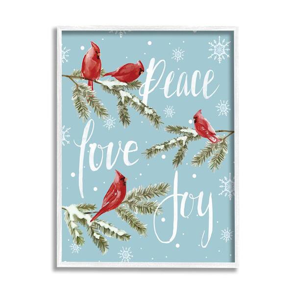 Stupell Industries Winter Cardinals Perched by Dogwood Portfolio 1-Piece Framed Graphic Print Animal Poster Art Print 30 in. x 24 in.