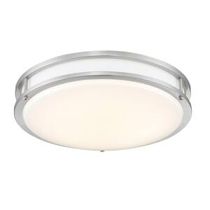 12 in. Voice Controlled Colors Brushed Nickel Smart Selectable CCT LED Ceiling Light Flush Mount