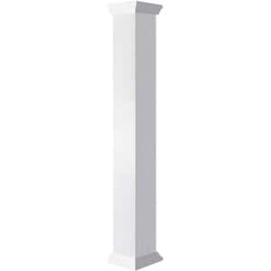 5-5/8 in. x 5 ft. Premium Square Non-Tapered Smooth PVC Column Wrap Kit Crown Capital and Base