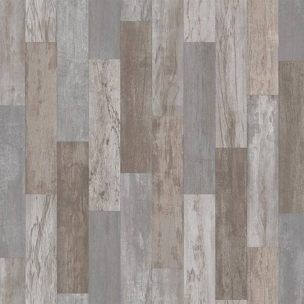 TrafficMaster Petrified Oak Plank Stone Residential Vinyl Sheet, Sold by 13.2 ft. Wide x Custom Length