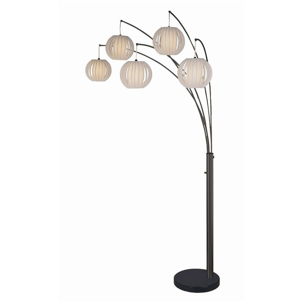 NOVA of California 90 in. Bloom Black Nickel 5-Light Smart Arc
