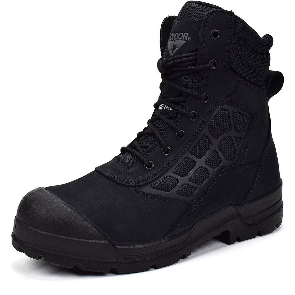 Condor 8 Steel Toe Work Boot 168005 Mens Black Leather Safety Lace Up Boots 