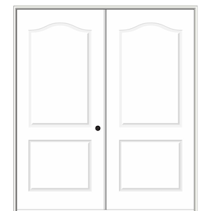 60 in. x 80 in. Smooth Princeton Left-Hand Active Solid Core Primed Molded Composite Double Prehung Interior Door