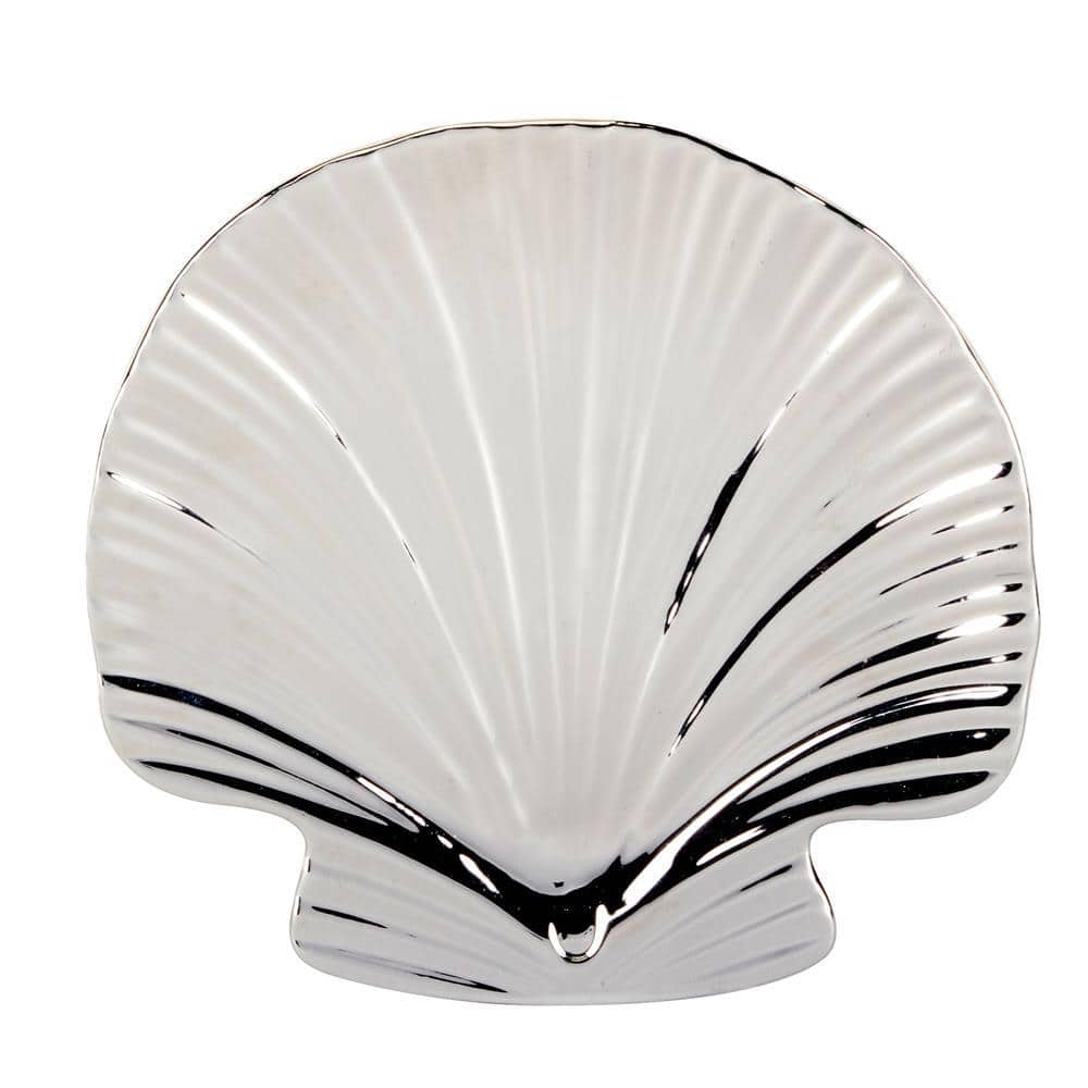 Certified International Silver Coast Silver 3-D Shell Candy Dessert Plates (Set of 4)