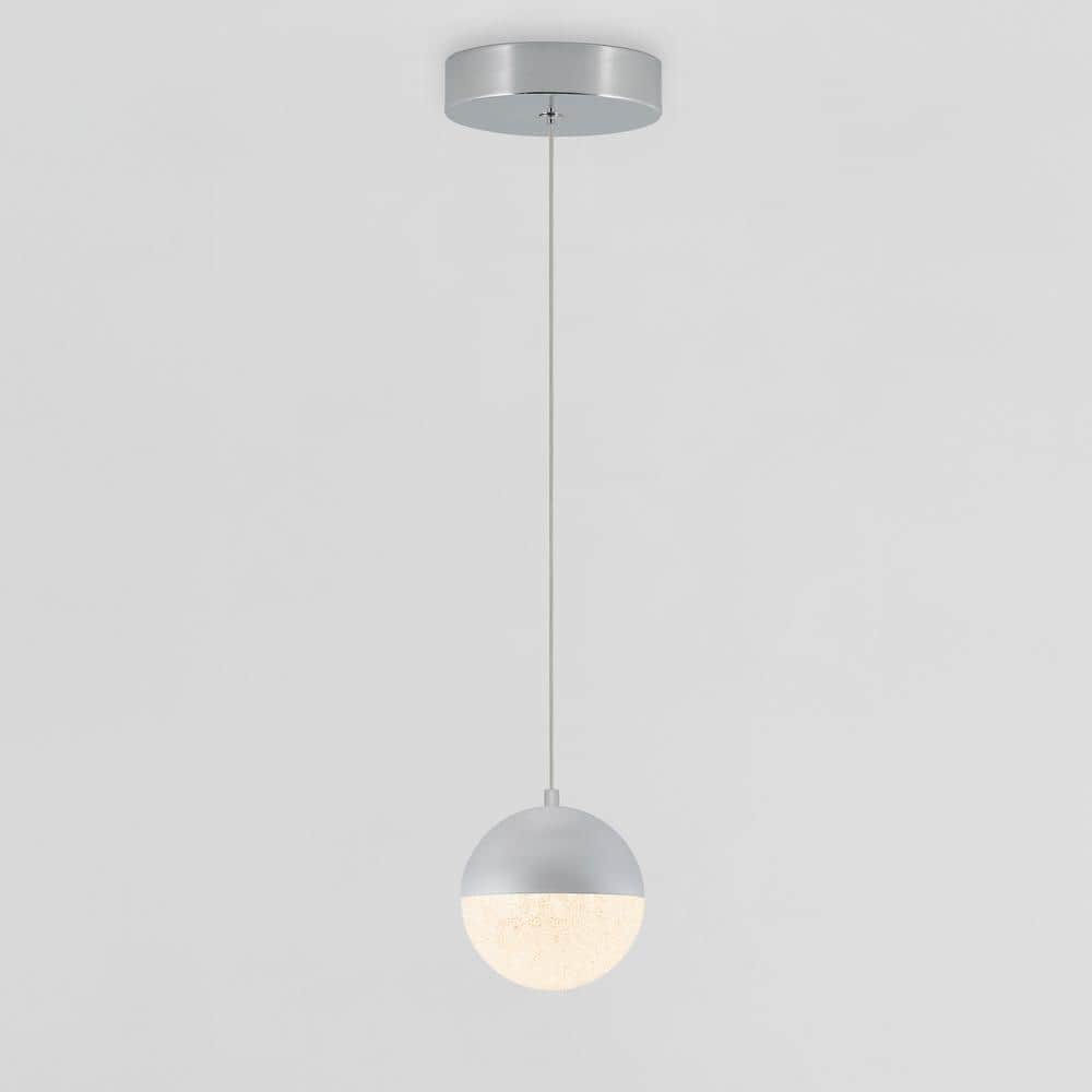 Chrome Globe LED Pendant Light with Glass Diffuser
