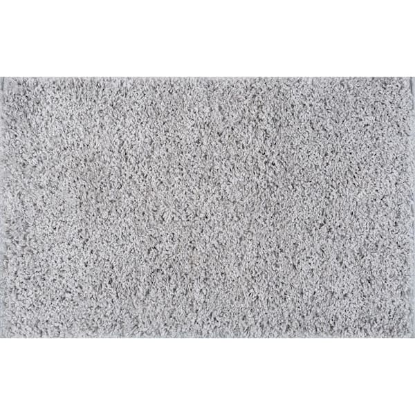 Tayse Rugs Jersey Shag Solid Silver 2 ft. x 3 ft. Indoor Area Rug