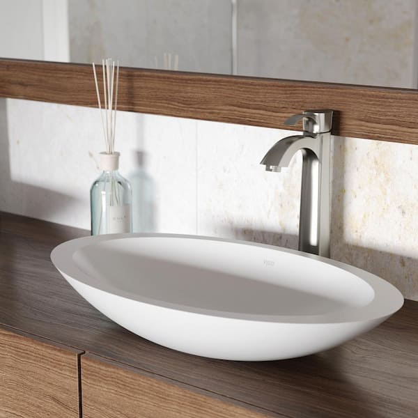 Superior Sinks White Vessel Oval Modern Bathroom Sink (22.63-in x 15-in) at