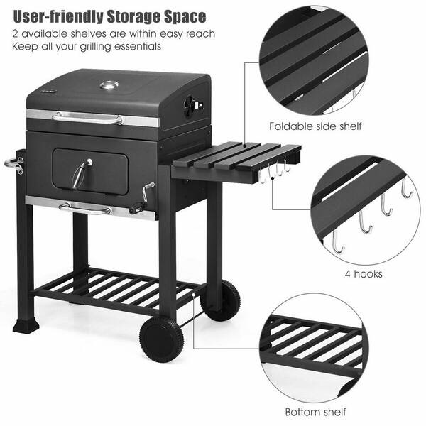Casainc Metal Charcoal Grill Outdoor Patio Barbecue Bbq Grill Wf Op3307 The Home Depot
