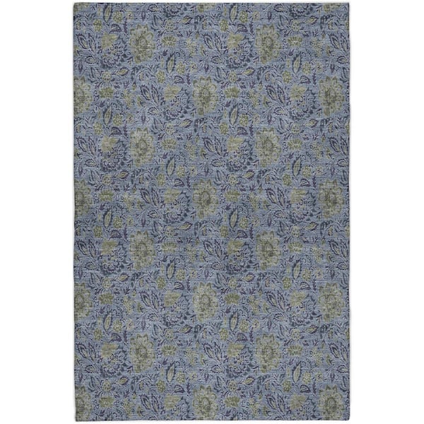 Dream Shag Premium Machine Washable Abstract ADS660 Denim 8 ft. x 10 ft. Area Rug