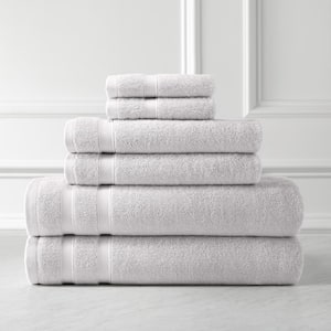 Ultra-Plush 6-Piece Light Grey Cotton Bath Towel Set