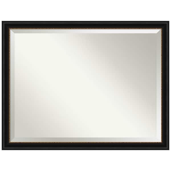 Amanti Art Medium Rectangle Manhattan Black Beveled Glass Modern Mirror (33.75 in. H x 43.75 in. W)