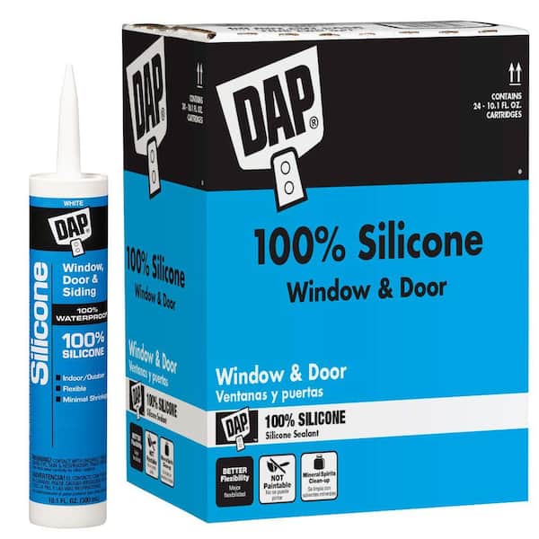 9.8 oz Dap 8641 Clear 100% Silicone Window, Door, and Siding Sealant Pack of 12