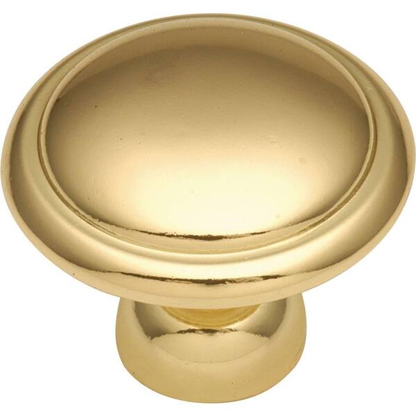 HICKORY HARDWARE Conquest 13/8 in. Polished Brass Knob P148483 The Home Depot