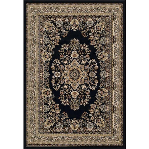 L'Baiet Madeleine Black Oriental 4 ft. x 6 ft. Area Rug
