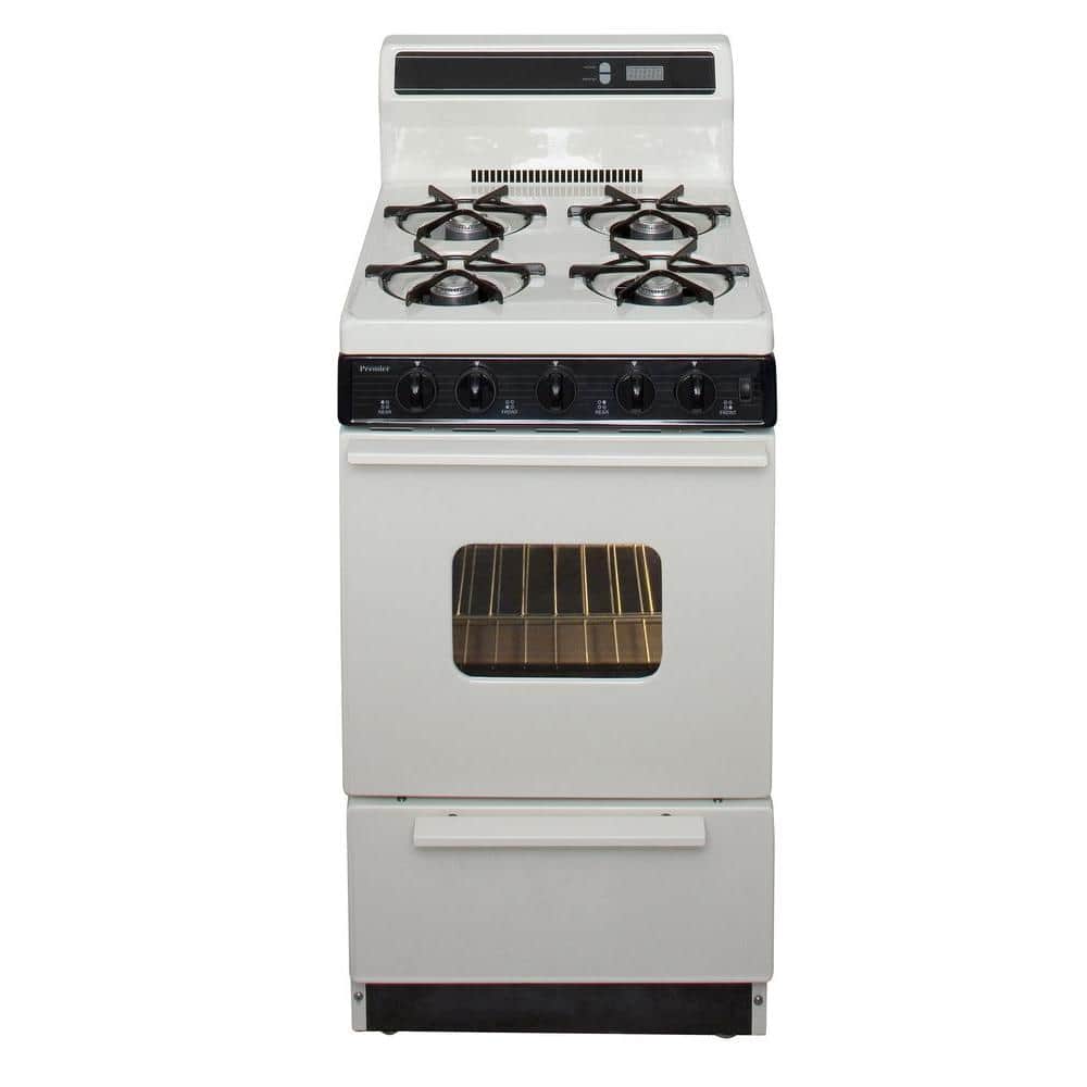 20 in. 2.42 cu. ft. Freestanding Gas Range in Biscuit