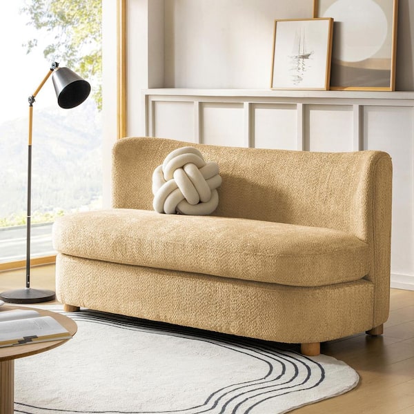 Steven Camel 63 in. W Modern 2-Seat Upholstered Loveseats