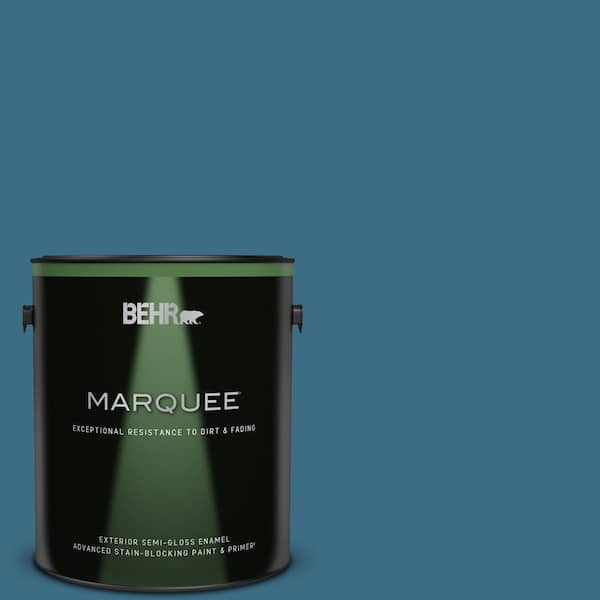 BEHR MARQUEE 1 gal. #S490-6 Bering Wave Semi-Gloss Enamel Exterior Paint & Primer