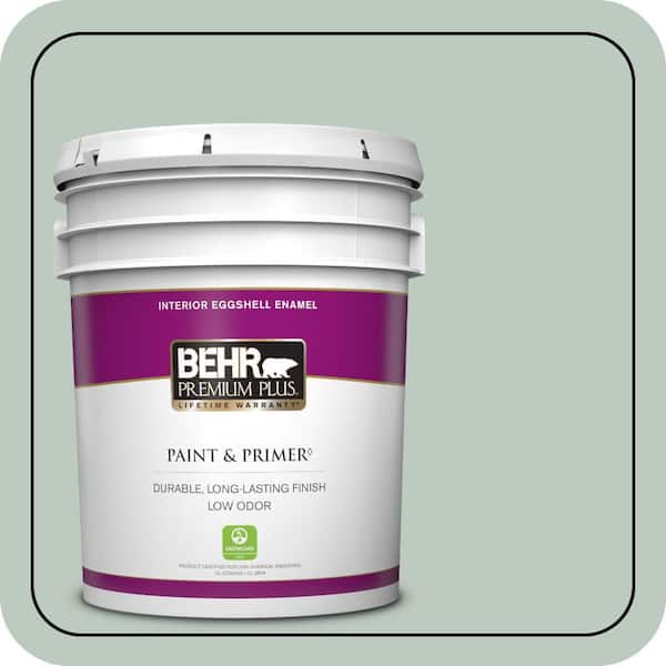 BEHR PREMIUM PLUS 5 gal. #N420-2 Mountain Falls Eggshell Enamel Low Odor Interior Paint & Primer