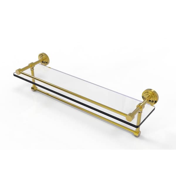 Allied Brass 22 in. L x 12 in. H x 5 in. W 2-Tier Clear Glass Bathroom Shelf  with Towel Bar in Oil Rubbed Bronze P1000-2TB/22-GAL-ORB - The Home Depot