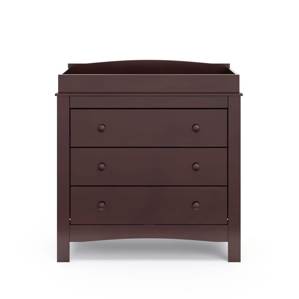 Espresso 3-Drawer Chest with Removable Changing Topper